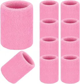 10 Piece Wrist Arm Sweatbands Tennis Wrist Bands Absorbent Sweatbands for Men and Women Football Basketball Running Athletic Sports and Working Out