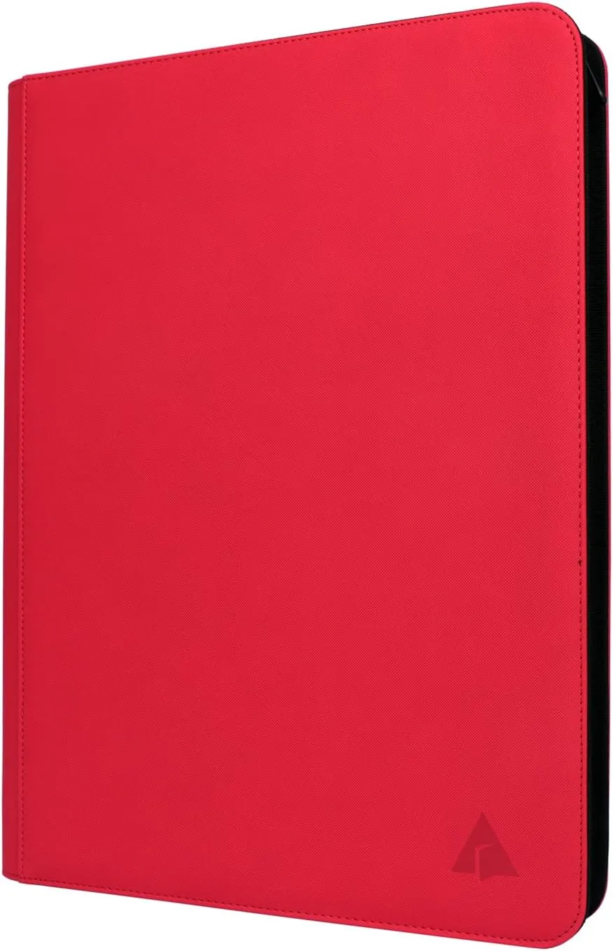 16 Pocket 1000  Pockets Card Binder, Large Ringless Side Loading Pockets Trading Card Album Folder for TCG -Red