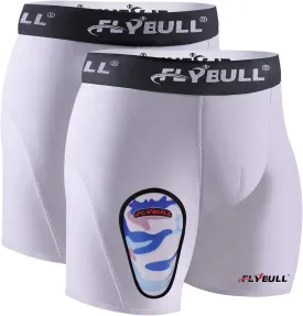 2-Pack Boys Cup Underwear Youth Boxer Briefs with 1 Soft Protective Athletic Cup for Baseball, Football, Lacrosse