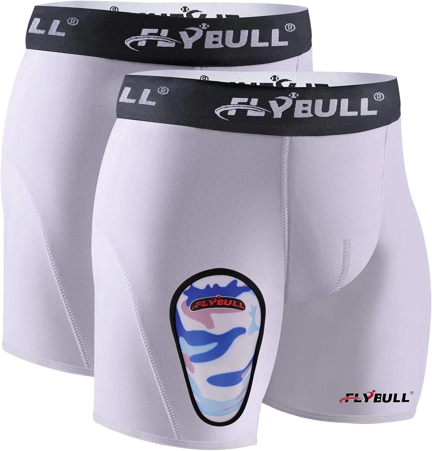 2-Pack Boys Cup Underwear Youth Boxer Briefs with 1 Soft Protective Athletic Cup for Baseball, Football, Lacrosse
