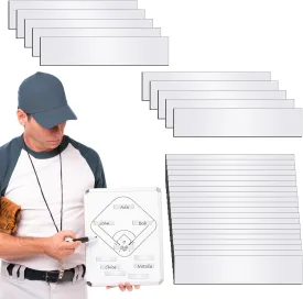 30Pcs 0.5 x 2.35 inch Baseball Lineup Magnets,Writable Replacement Name Strips Repeatable Coac-hing Board Number Name Tags Dry Erase Labels for Calendar Home Office(white)