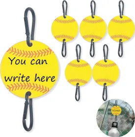 6pcs Baseball Bag Hook for Fence - Sports Fence Hook, Acrylic Board&Metal Hooks for Fence, Write Anything You Like Yourself