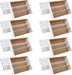 8 Pack Trading Card Storage Box, 2340 Count Card Storage Box White Sports Cards Organizer Box Trading Cards Box for Storing Protecting and Organizing Soccer Basketball Game Cards