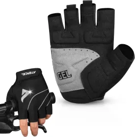 ATERCEL Cycling Gloves with Padded SBR for Road & Mountain Biking - Breathable, Elastic Back, Men & Women's Bicycle Gloves