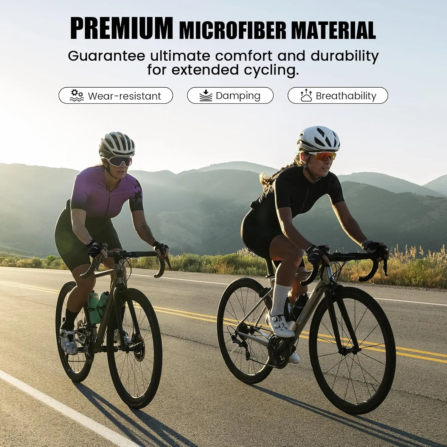 ATERCEL Cycling Gloves with Padded SBR for Road & Mountain Biking - Breathable, Elastic Back, Men & Women's Bicycle Gloves