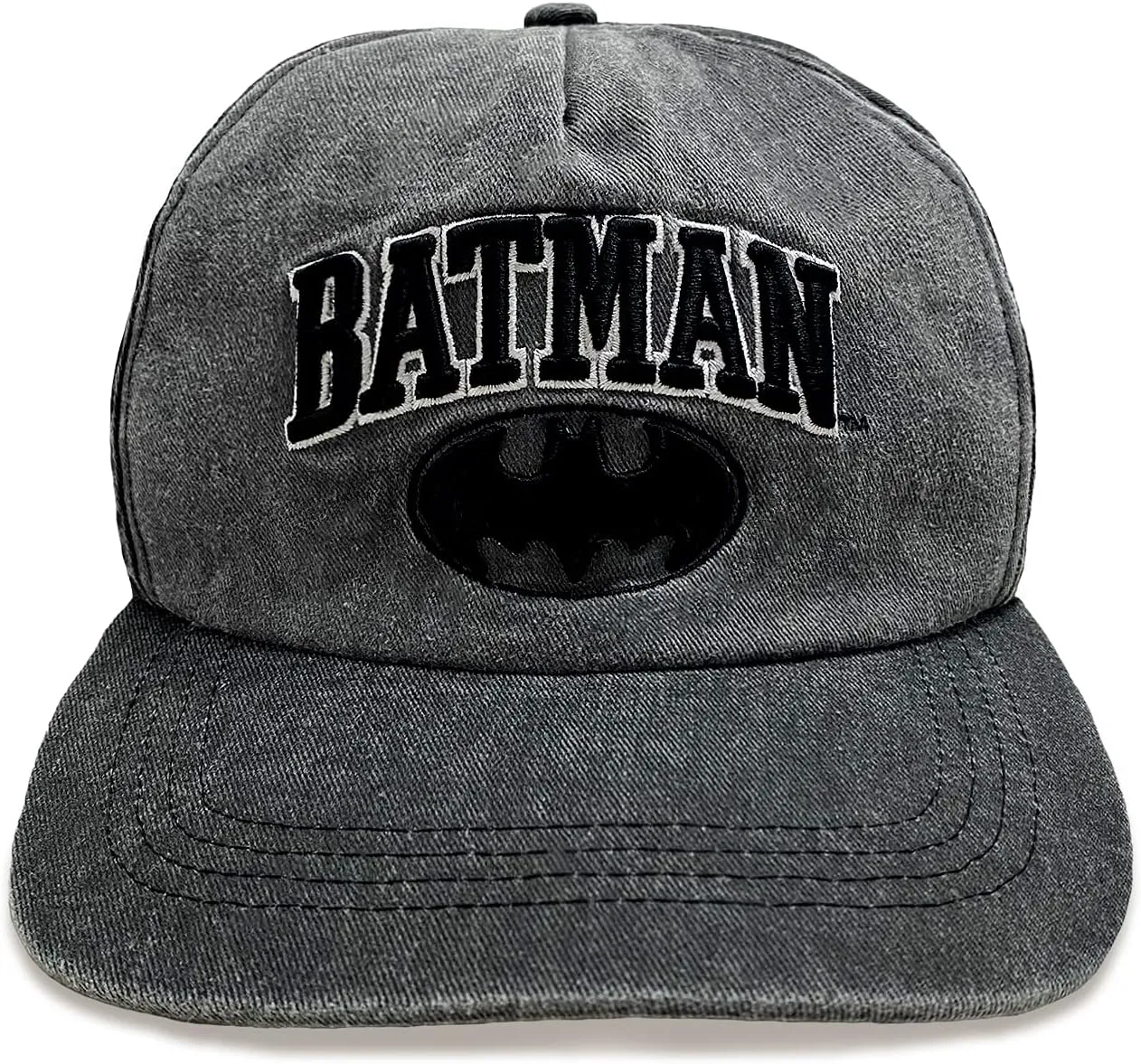 Batman Hip Hop Collegiate Text Cap, Grey, One Size