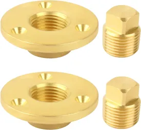 Brass Boat Drain Plug Kit Boat Plug Kit 1/2" for Transom Threaded Boat Plug for Marine Boat Garboard Transom Scuttle - 2 Pack
