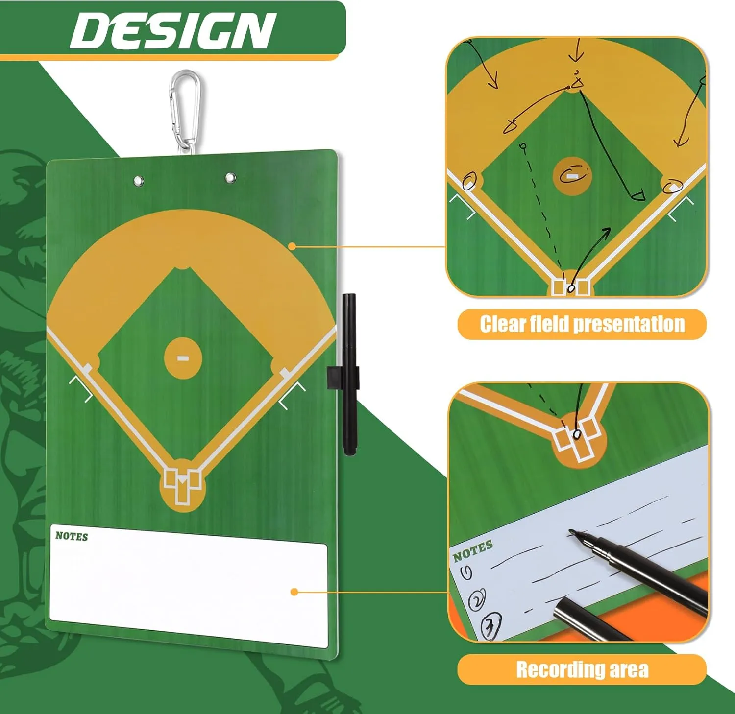 Coaches Clipboard,Double-Sided Dry Erase Coach Clipboards,Baseball,Soccer,Football,Basketball,Volleyball,Hockey Coaching Board,Lineup Board with Marker for Coaches Gift