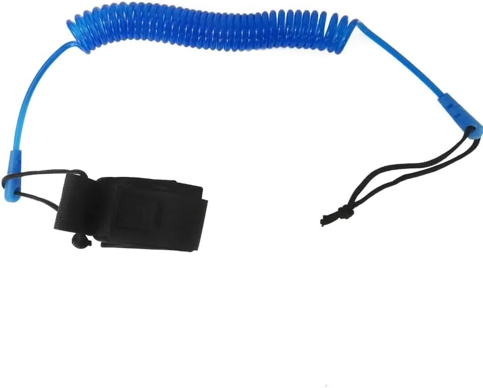 Coiled Leash 10' Surfboard Leash Sup Leg Rope Strap Stand Up Paddleboard Leash (Blue)