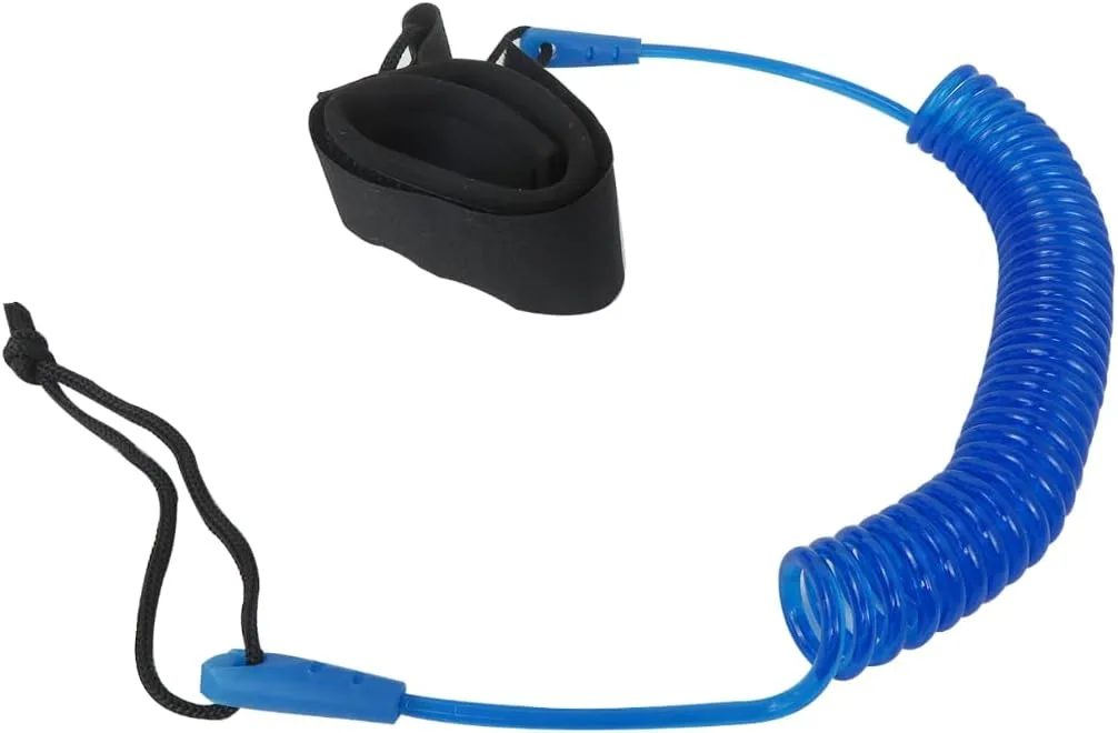Coiled SUP Leash 10 FT Surfboard Leash Sup Leg Rope Strap Stand Up Paddleboard Leash Suitable for Stand Up Paddling, Surfing and Kayaking - Blue