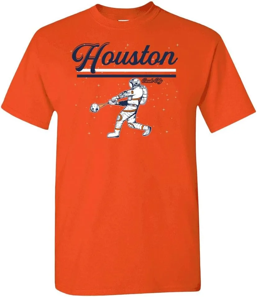 Crush City Houston Space City Astronaut Men's T-Shirt for Baseball Fans
