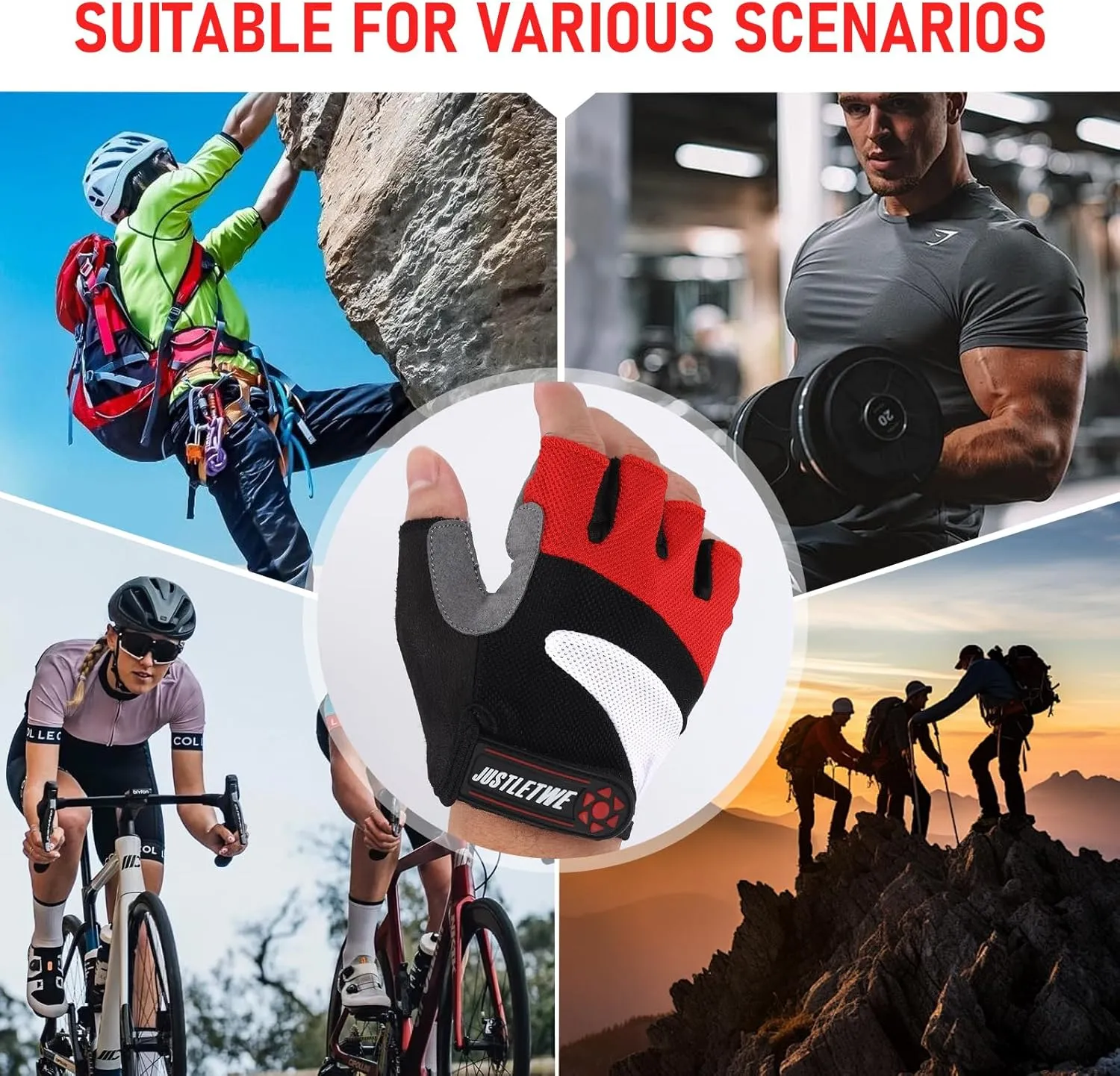 Cycling Gloves for Men and Women, Bike and MTB Gloves with Fingerless Options