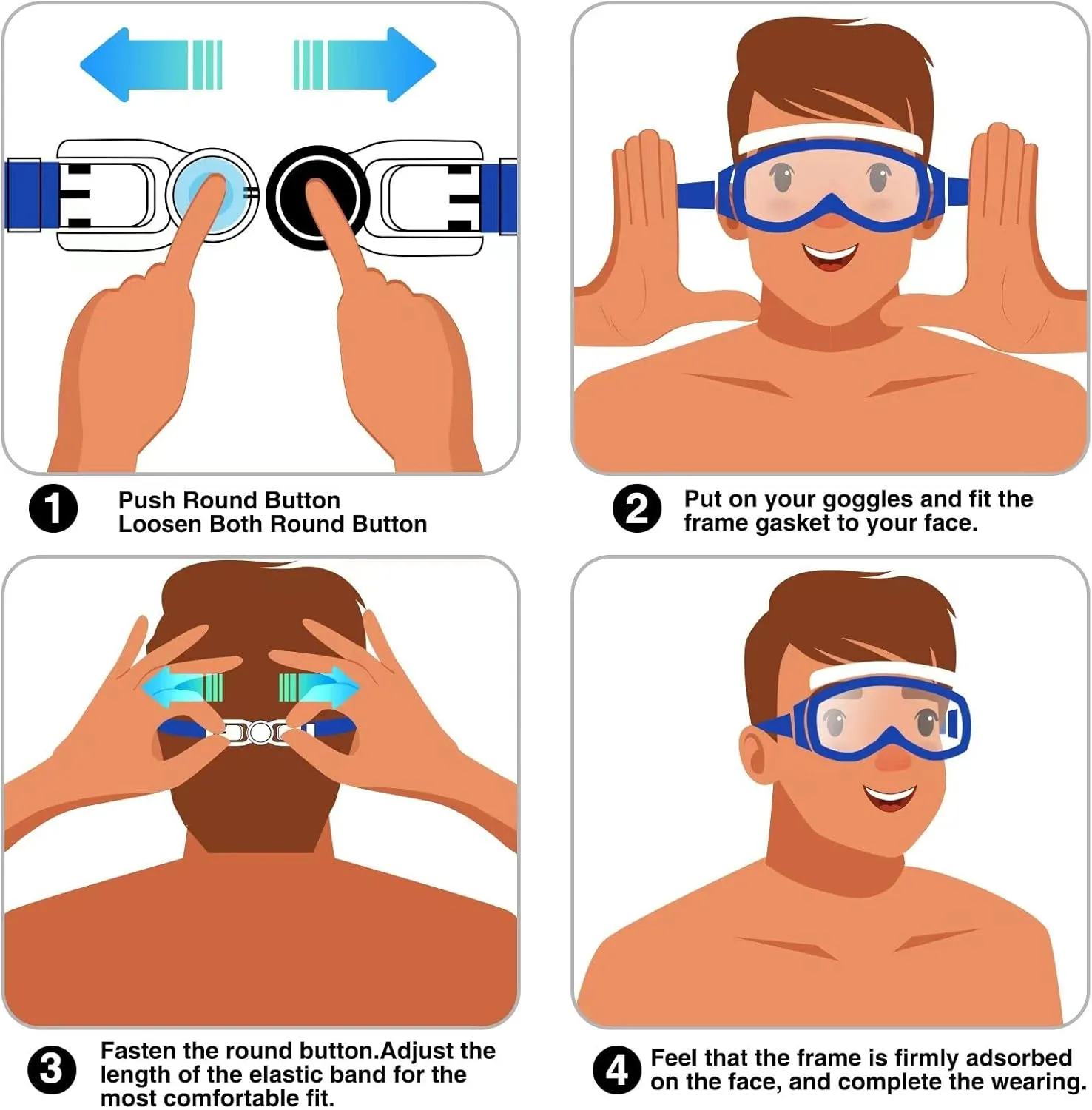 EasYoung 2-Pack Kids Swim Goggles, Wide Vision Swim Goggles for Child from 3-15