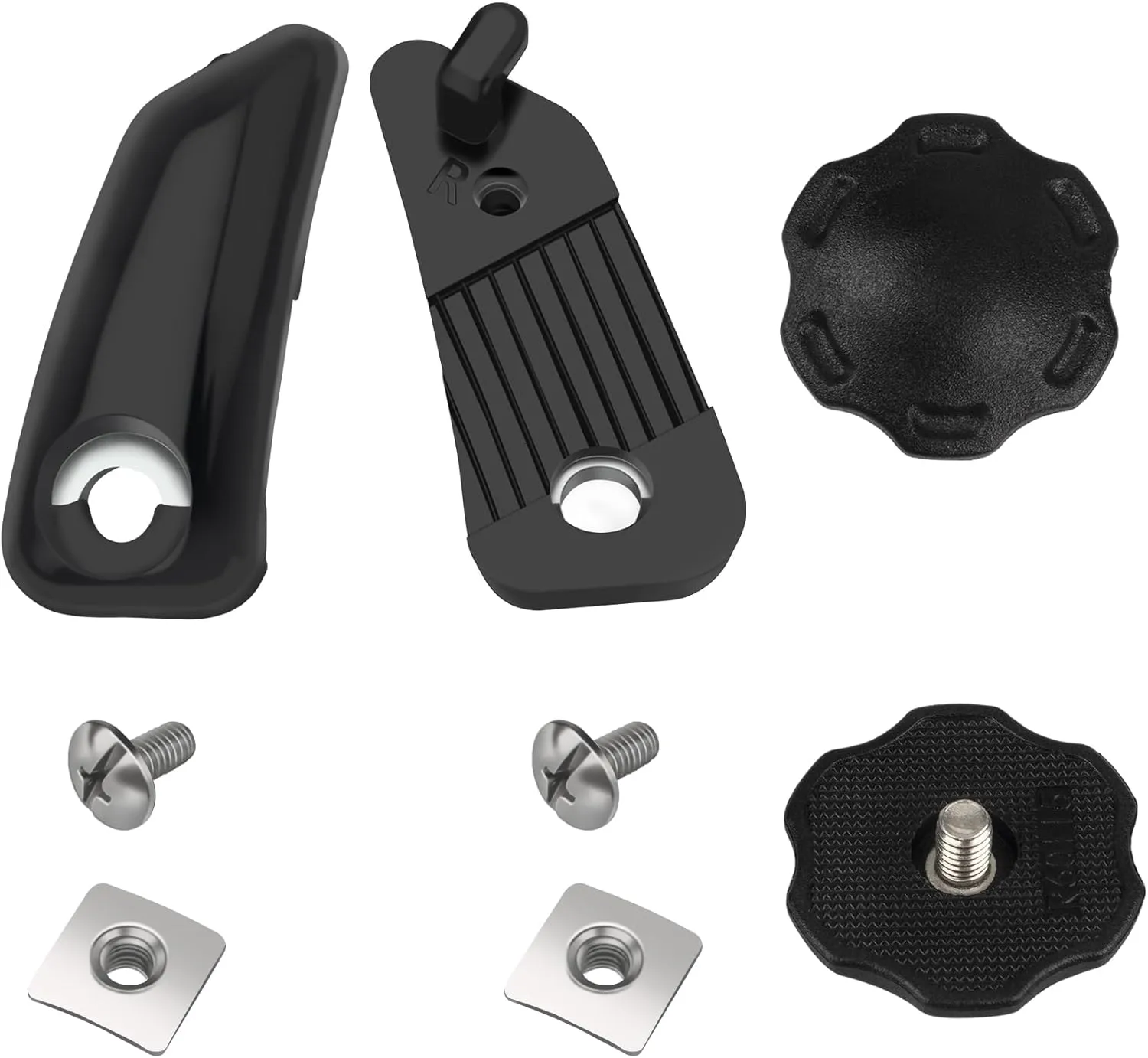 Football Helmet Thumb Screws & Loc Chinstrap Fastener Kit - Fits Riddell Speed Flex Helmet, Stabilizes Football Chin Strap for Enhanced Head Safety, Black