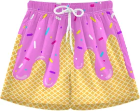 Ice Cream Shorts Baseball Parent-Child Clothing Boy Girl Man Woman Summer Ice Cream Baseball Shorts with Pockets