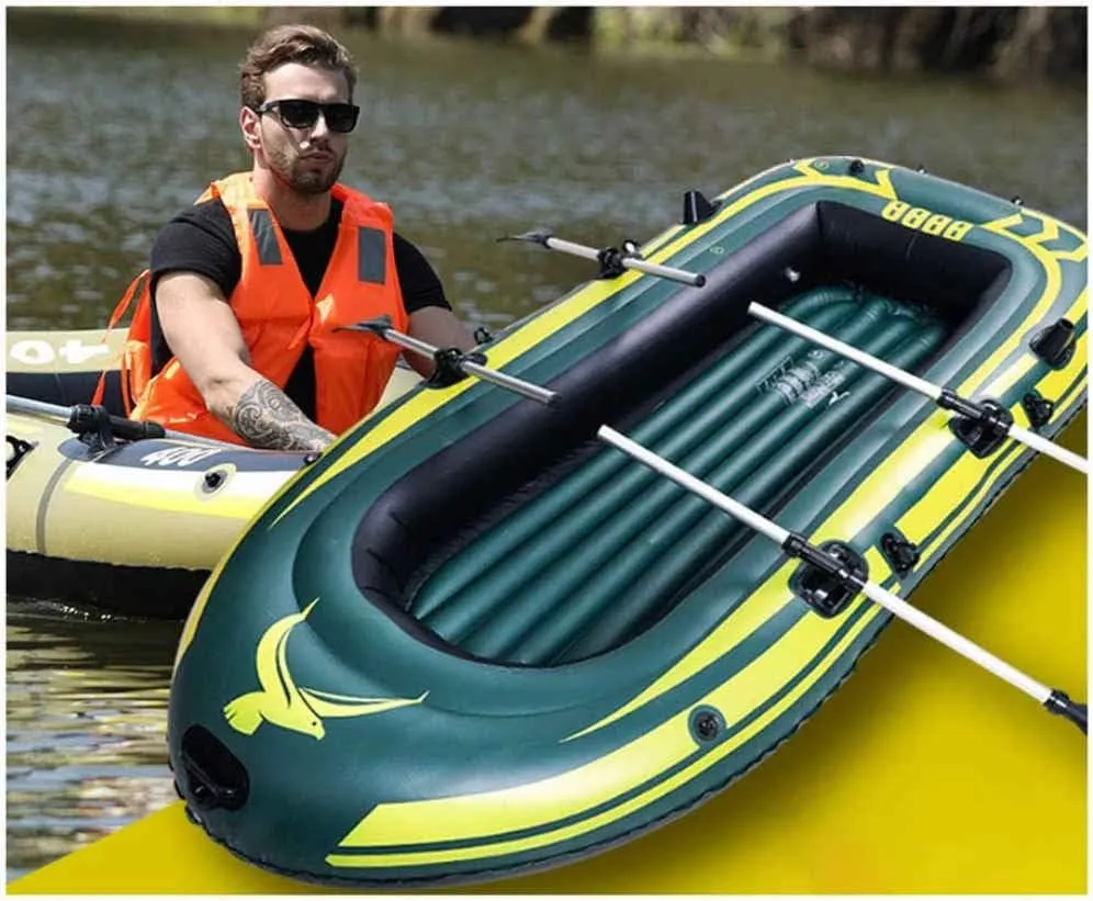 Inflatable Kayak, Foldable Inflatable Boat for 2 People, Unisex, with Paddle and Air Pump, Rafting Fishing Dinghy,001