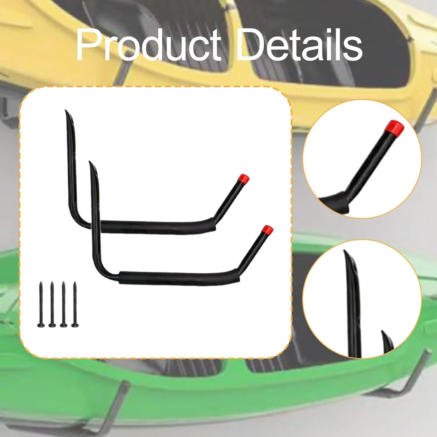 Kayak Storage Rack Hook Bracket Wall Hanger Utility Kayak Hanger for Snowboard Surfboard Home Paddleboard