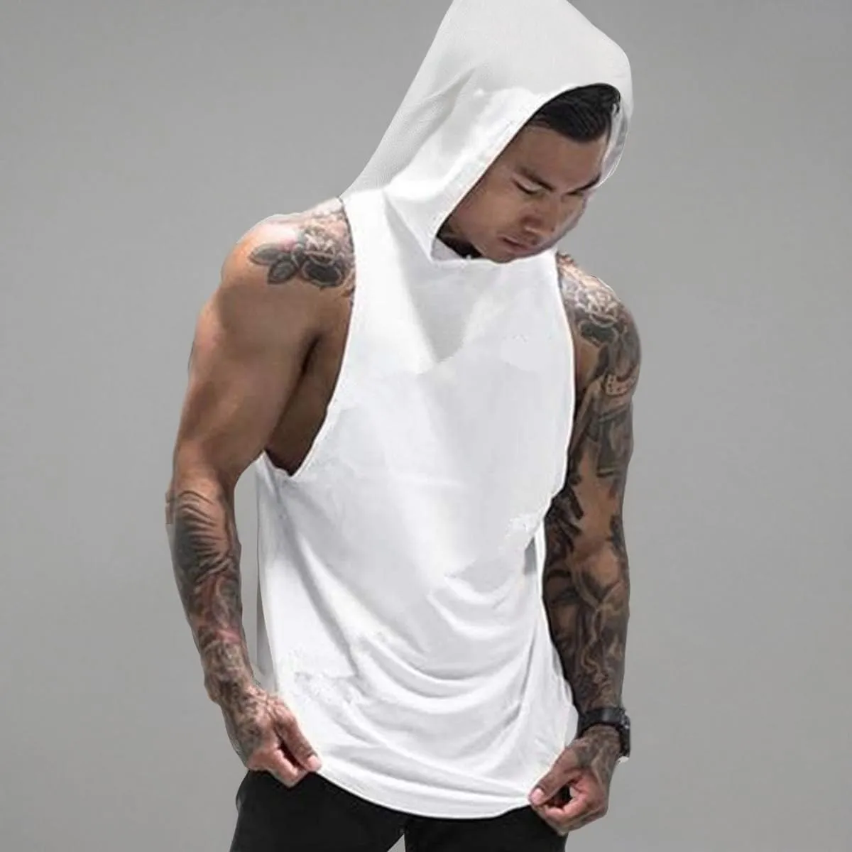 Muscle Killer 1 or 3 Pack Men's Workout Hooded Tank Tops Bodybuilding Muscle Cut Off T Shirt Sleeveless Gym Hoodies