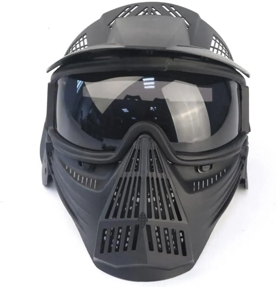 Paintball Mask, Airsoft Mask, Full Face with Tactical Goggles Mask, Impact Resistant for Airsoft BB Hunting, CS Game Paintball, Motocross Skiing and Other Outdoor Activities 1