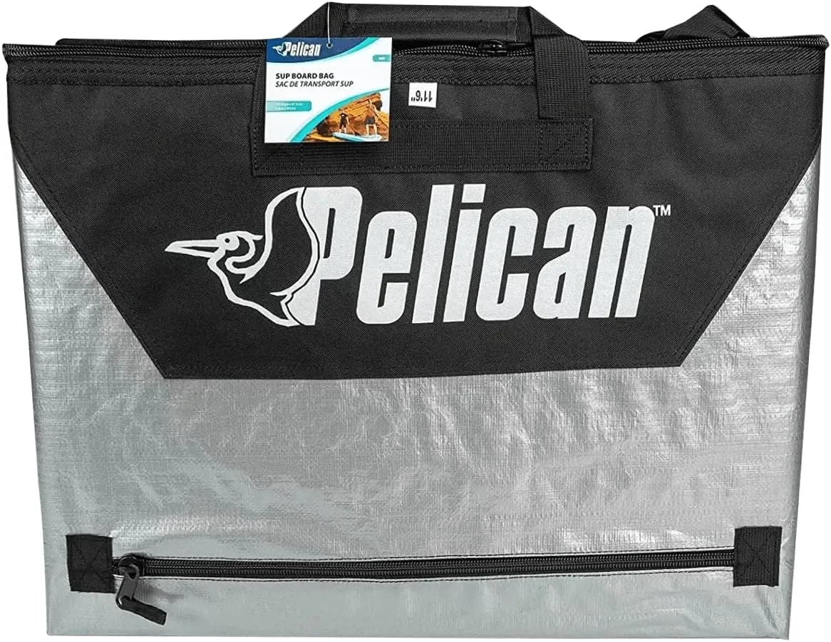 Pelican Boats - Stand-Up Paddleboard Bag - PS1458 - Deluxe Travel Carry Bag  Heavy Duty Carrier & Cover  Paddle Storage - Fits Most SUPs, Grey, 11,8 ft
