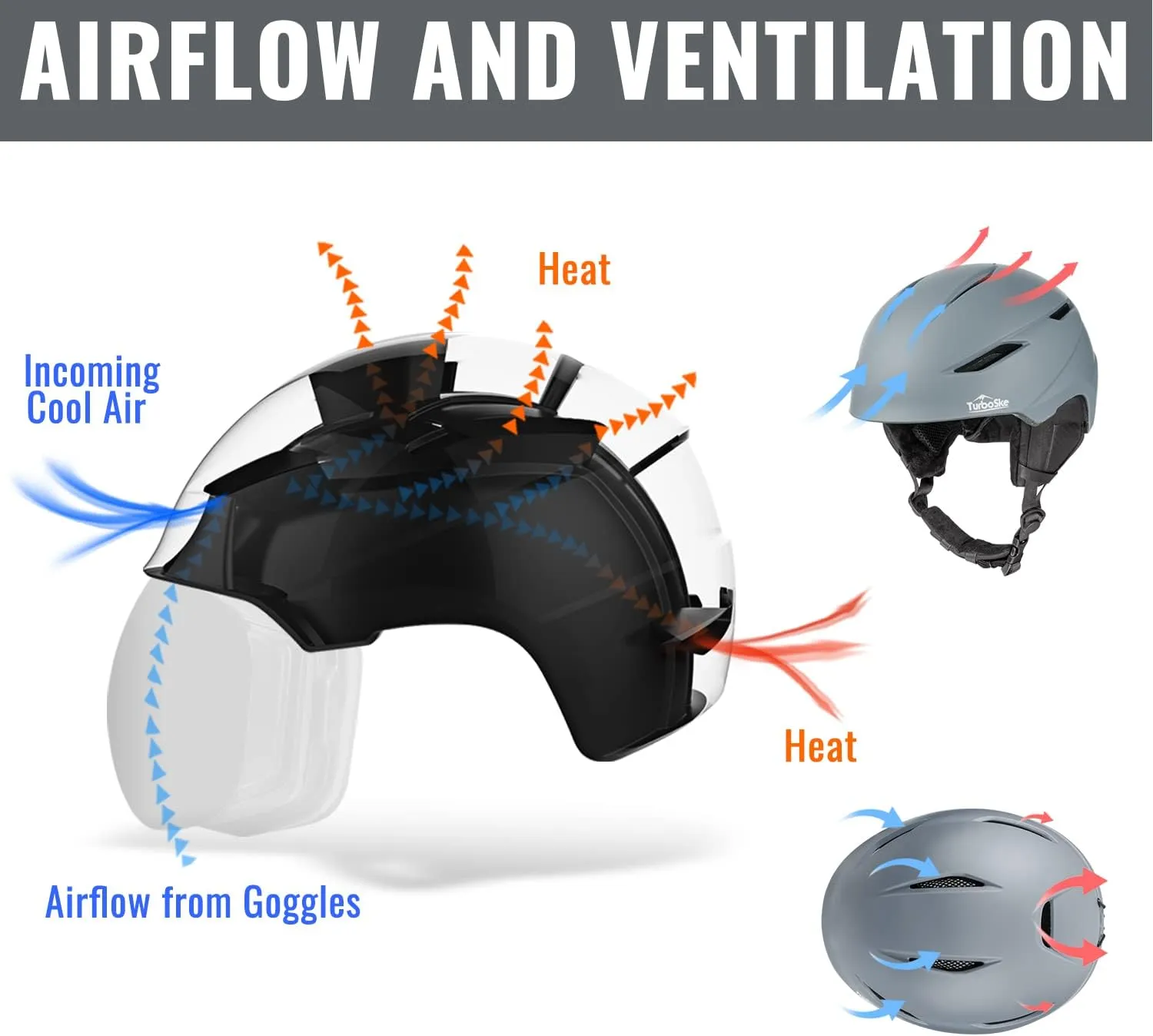 Ski Helmet - Audio Compatible and Lightweight, ASTM Standard for Men, Women and Youth