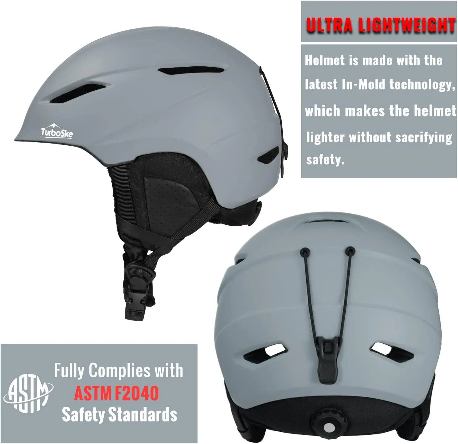 Ski Helmet - Audio Compatible and Lightweight, ASTM Standard for Men, Women and Youth