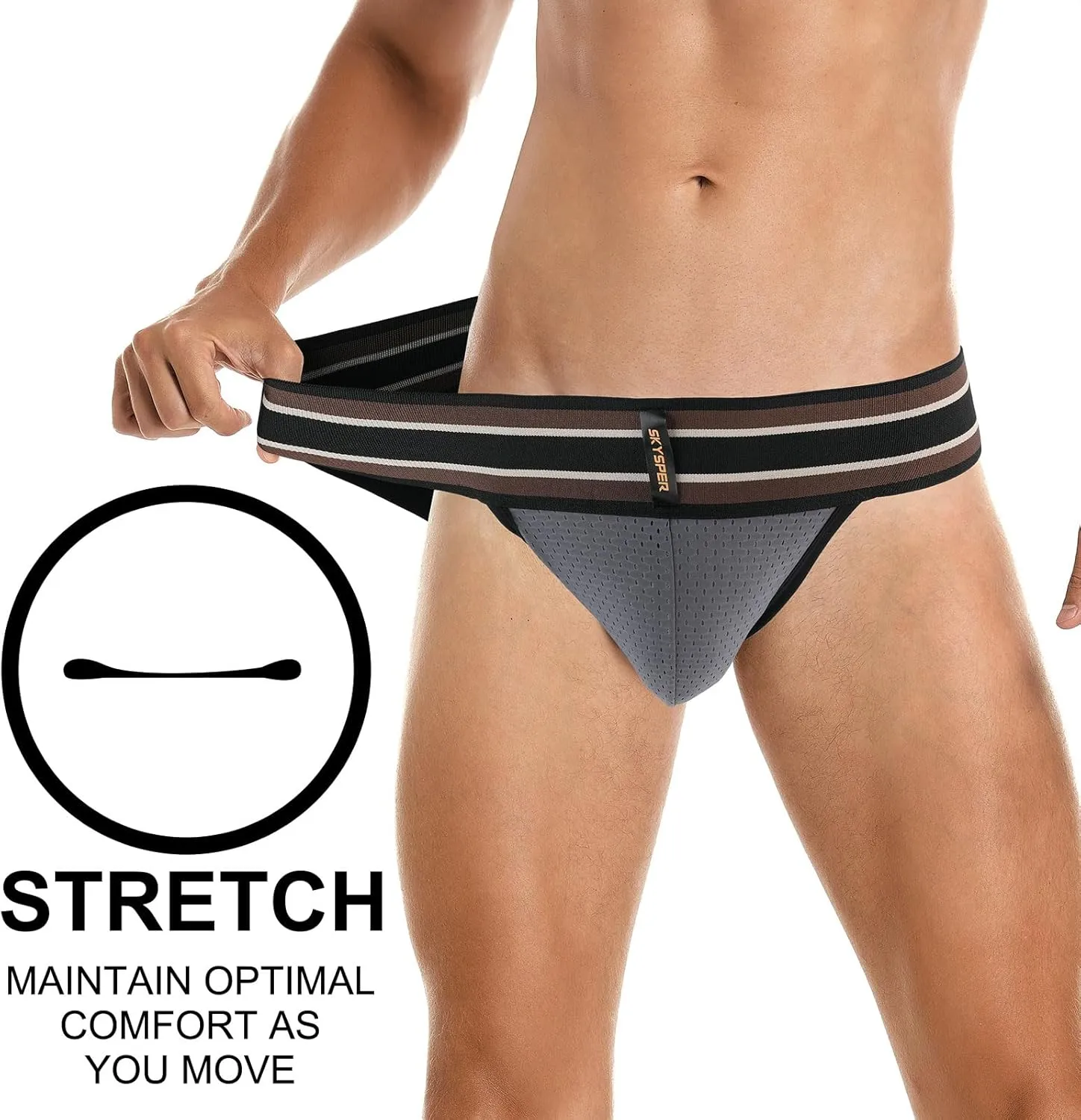 SKYSPER Jockstrap Athletic Supporters for Men Jock Strap Male Underwear Men's Thong Jockstrap Underwear