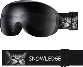 Snowledge Kids Ski Goggles Snow Goggles for Children, Youth, Teens, Small Head Mens Womens Anti-Fog/UV400 Protection