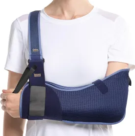 VELPEAU Arm Sling Shoulder Immobilizer for Women and Men, fit Left or Right Arm -Rotator Cuff Support Brace -Medical Sling for Shoulder, Clavicle, Elbow Injury (Breathable type, Medium: Bust 29.5??33.5??