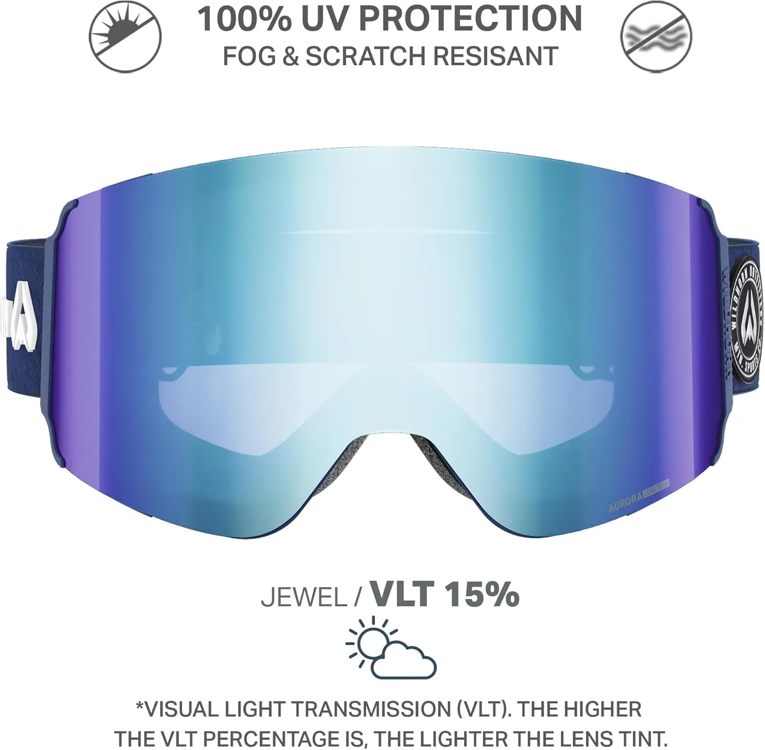 Wildhorn Roca Ski Goggles Men Women Anti-Fog/Scratch 100% UV-Magnetic Lens-Snowboard Snow Goggles Men Women Adult