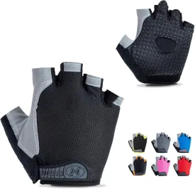 WULI Cycling Gloves Half Finger Men's and Women's Fitness Gloves for Cycling, Breathability, Anti Slip Yoga Equipment, Anti cocooning, Wrist Protection Thickened Palm