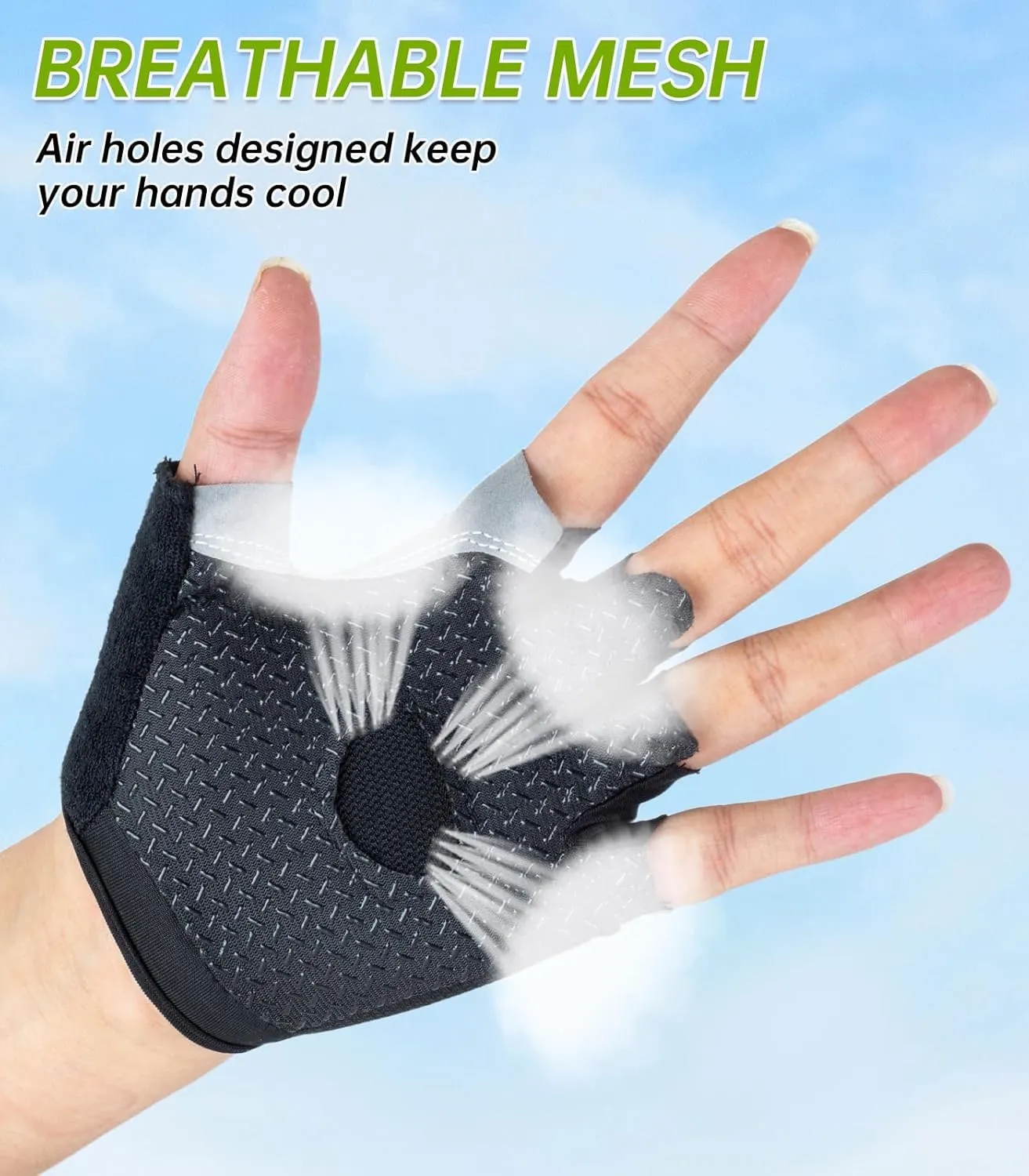 WULI Cycling Gloves Half Finger Men's and Women's Fitness Gloves for Cycling, Breathability, Anti Slip Yoga Equipment, Anti cocooning, Wrist Protection Thickened Palm